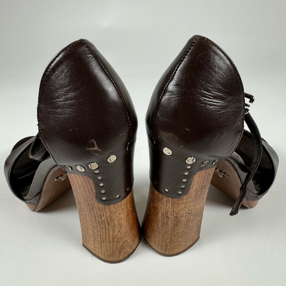 Prada platform sandals, beautiful brown color, authentic w/ 2 Prada dust bags - Picture 9 of 13